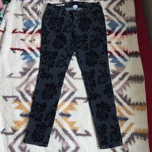Black Velvet Floral Pants